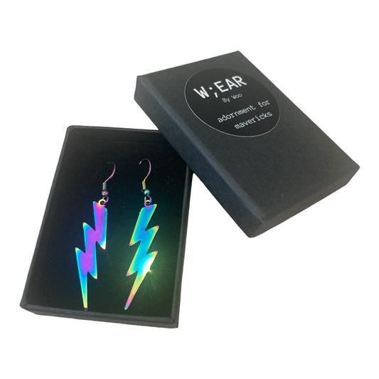 Rainbow lightning earrings