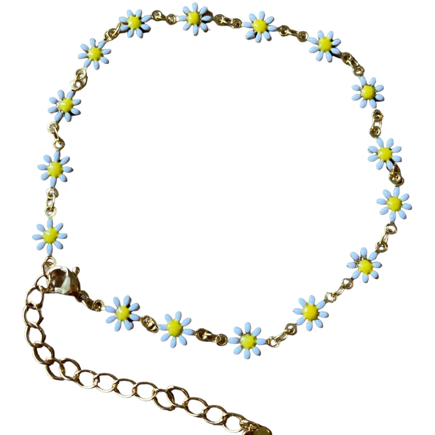 Daisy chain white anklet