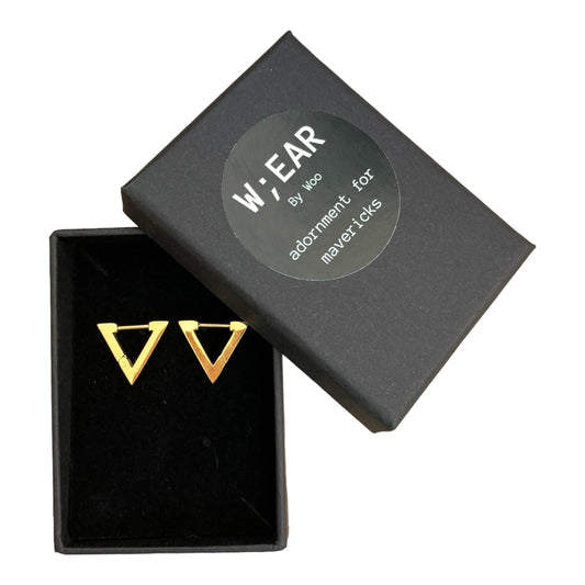 Mini triangle huggy hoops