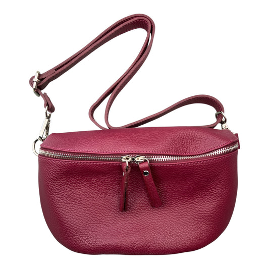 Leather crossbody/ belt bag wine