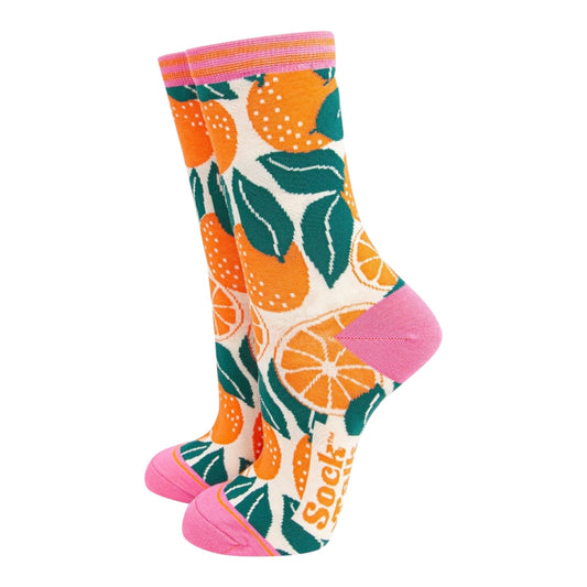 Orange slice bamboo socks