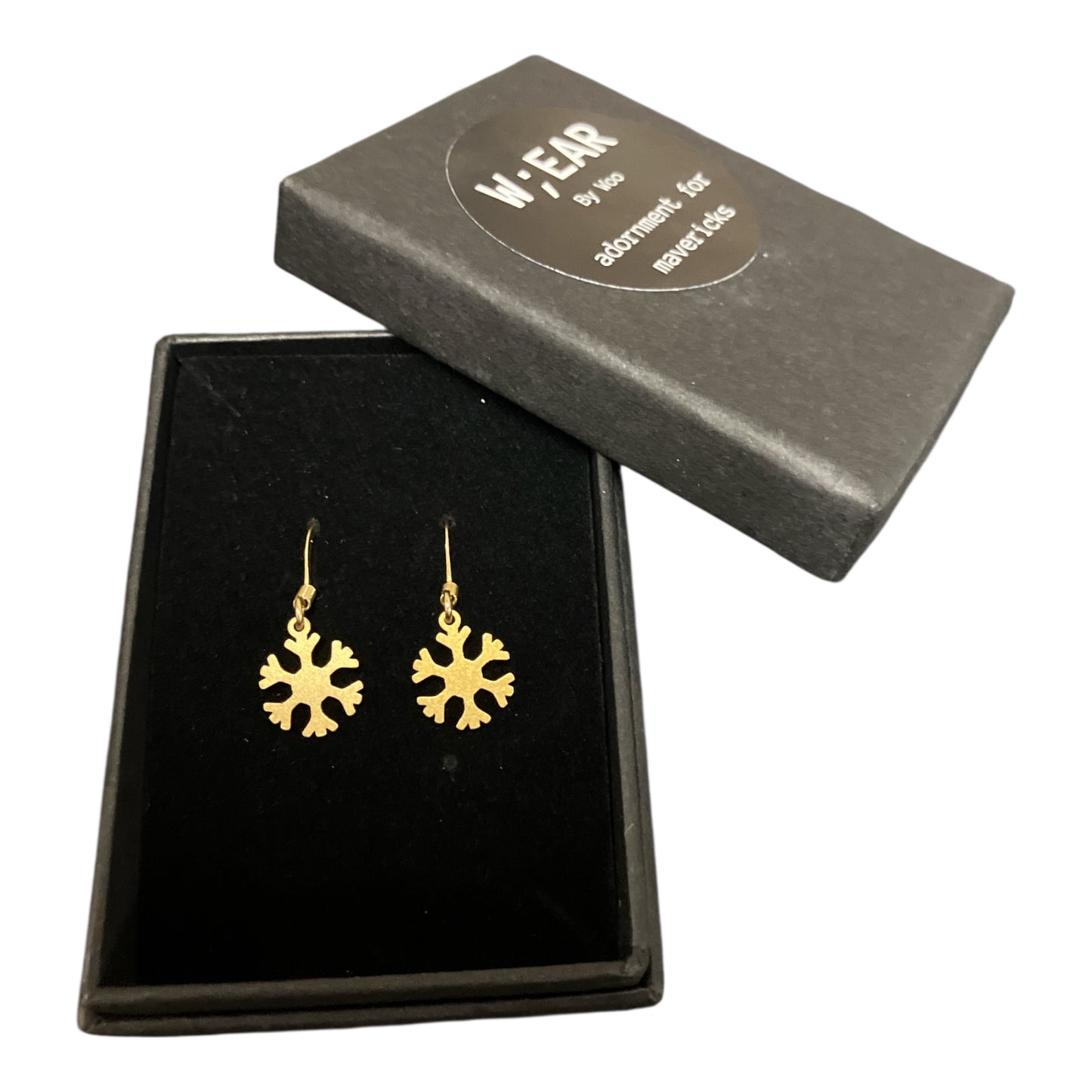 Small brass snowflake danglers