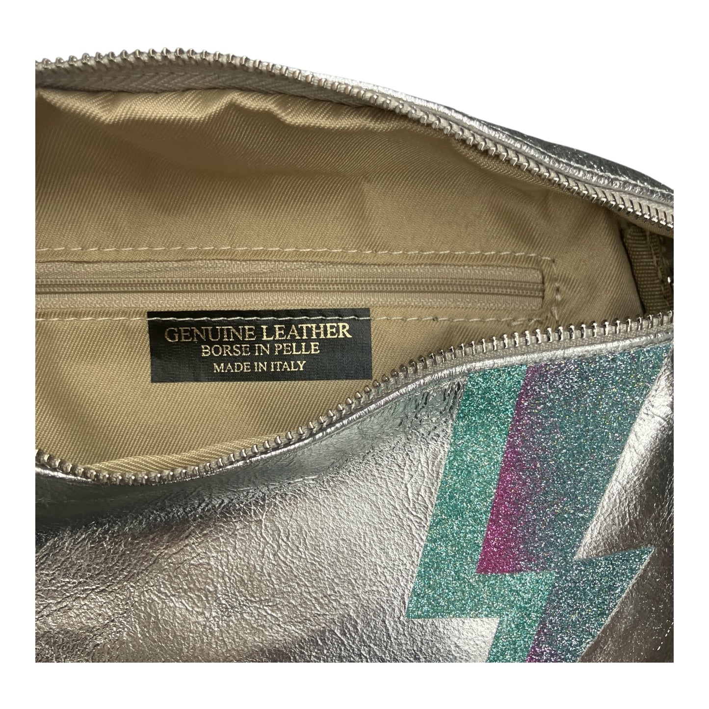 Superhero bum bag - silver, blue & pink ambre flash