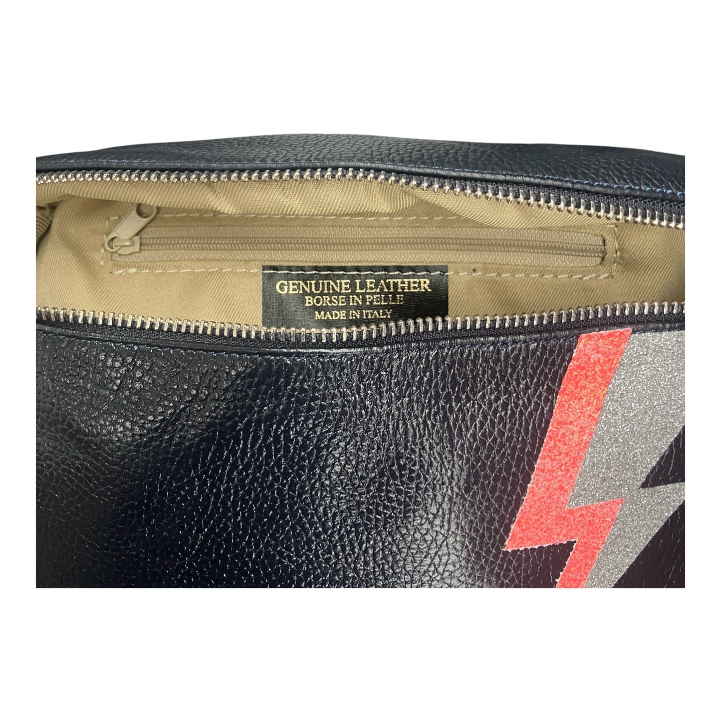 Superhero bum bag - black, pink & silver flash