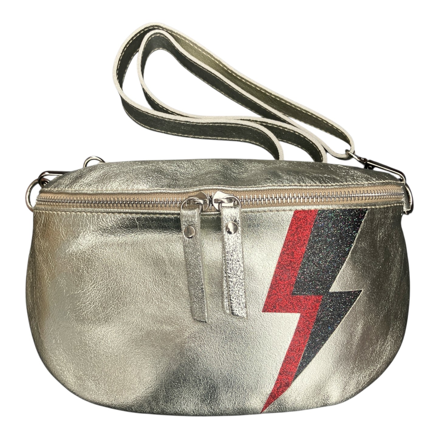 Superhero bum bag - gold, red & black flash