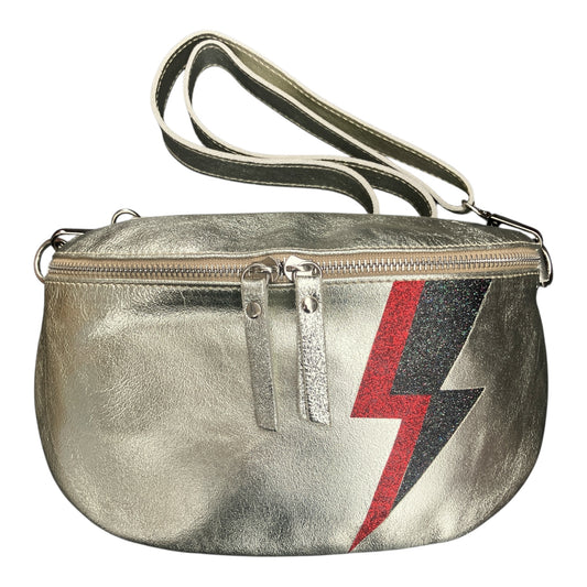 Superhero bum bag - gold, red & black flash