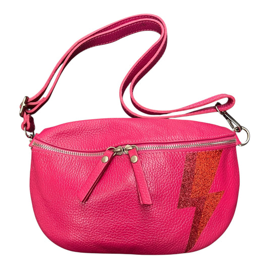 Superhero bum bag - fuchsia, red flash