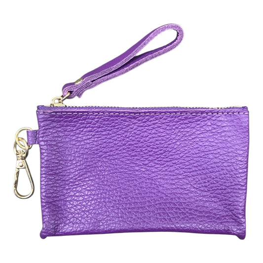 Leather purse purple
