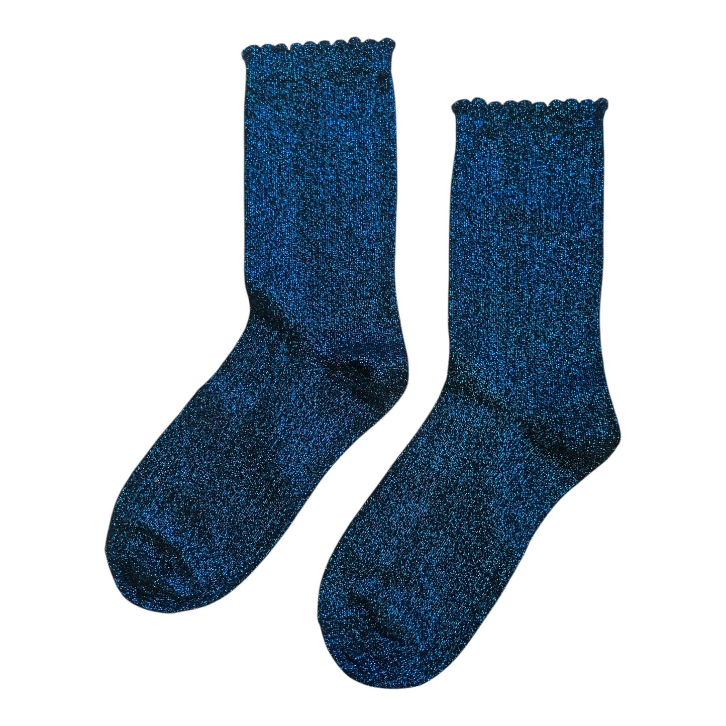 Glitter black & turquoise socks