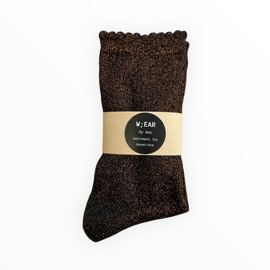 Glitter black & copper socks
