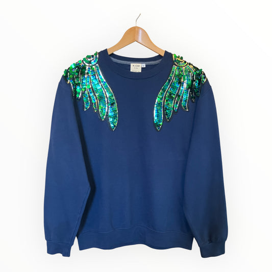 Green & Blue Wings Disco Jumper M