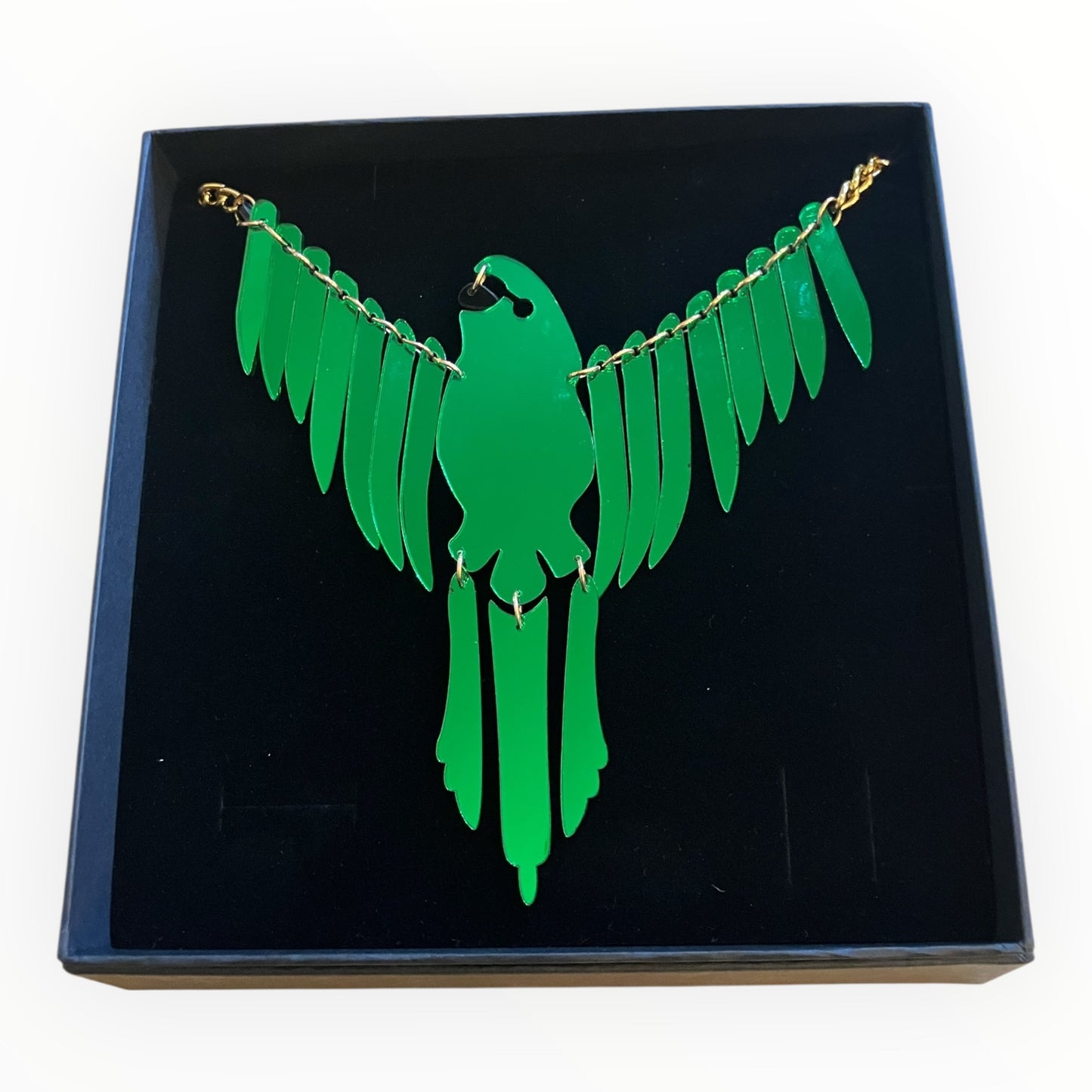Acrylic eagle necklace green