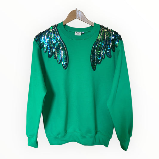 Green & Blue Wings Disco Jumper M