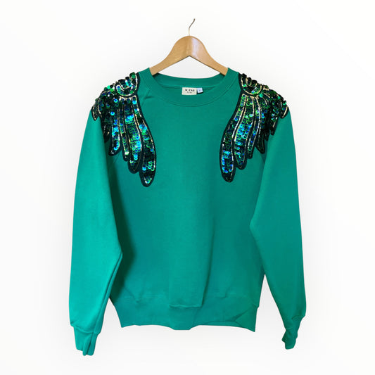 Green & Blue Wings Disco Jumper S