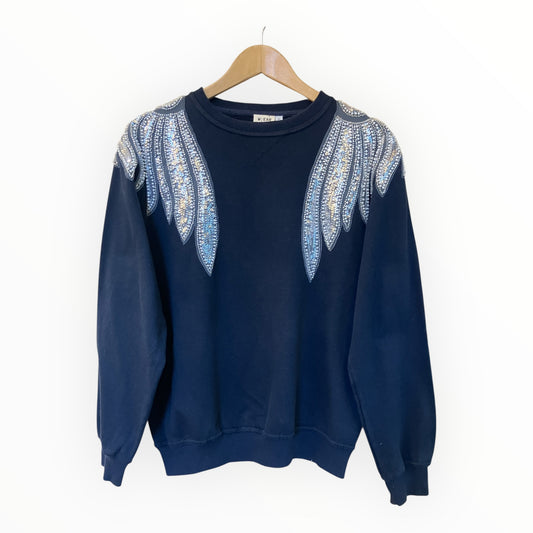 Pearl Beaded Wings Disco Jumper M