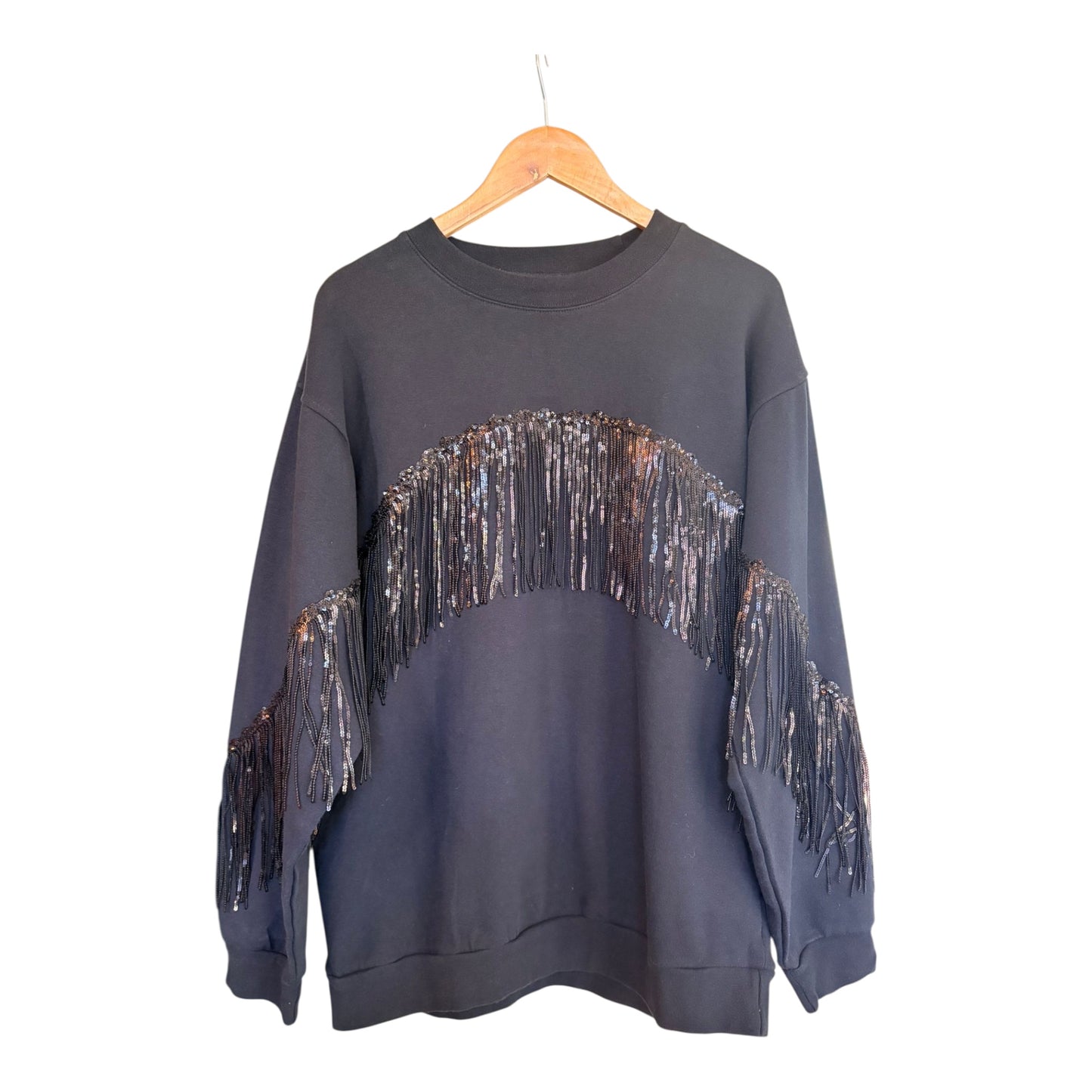 Sequin Fringe Disco Jumper L