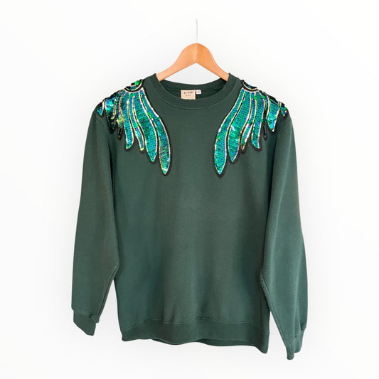 Green & Blue Wings Disco Jumper S
