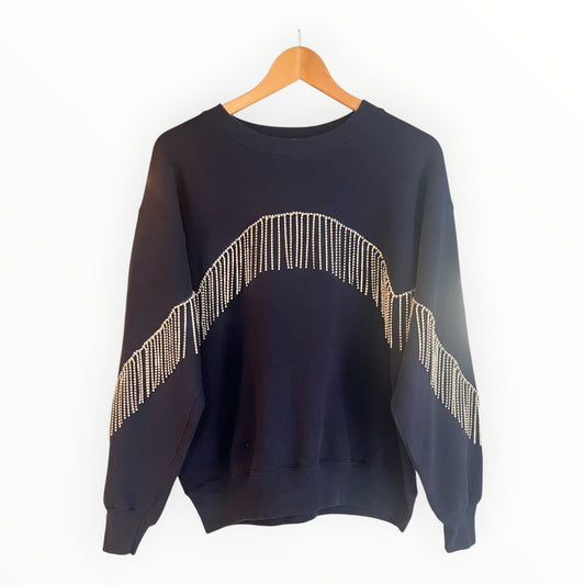 Diamonte Fringe Disco Jumper M