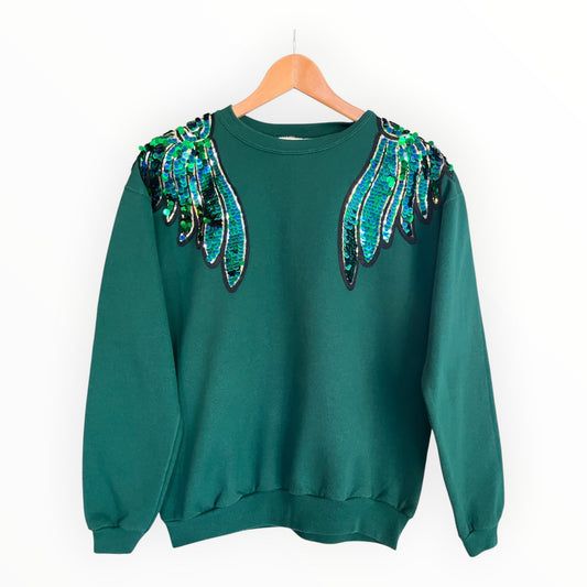 Green & Blue Wings Disco Jumper M