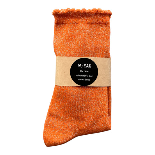 Glitter orange socks