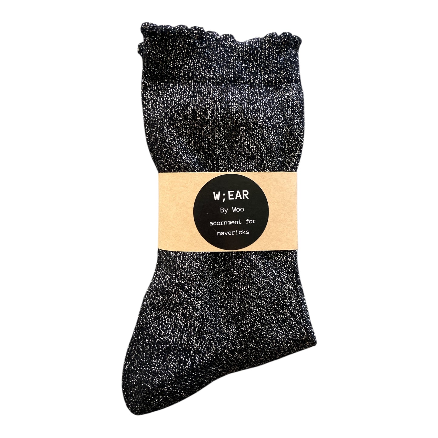 Glitter black & silver socks