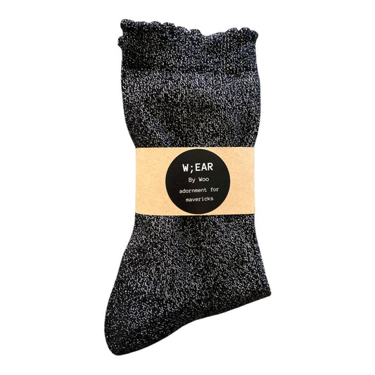 Glitter black & silver socks