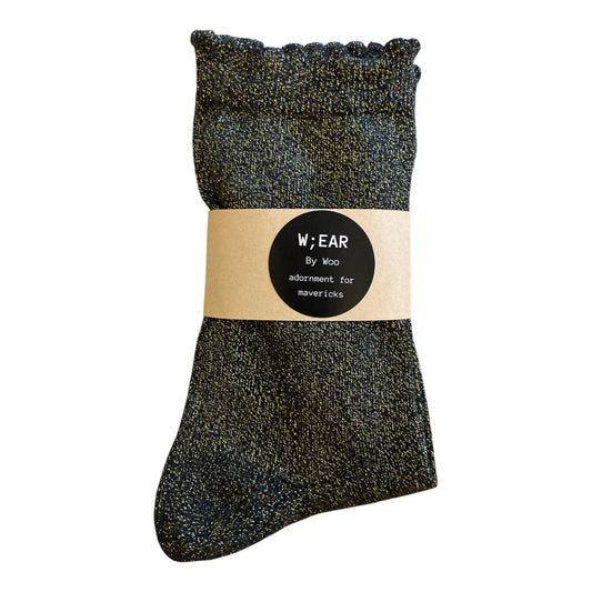 Glitter black & gold socks