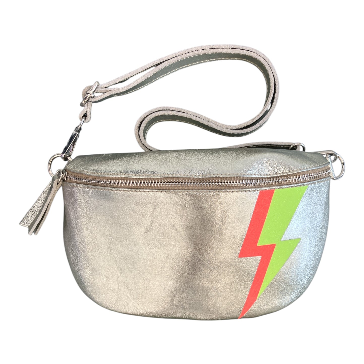 Superhero bum bag - gold, fluro orange & yellow flash
