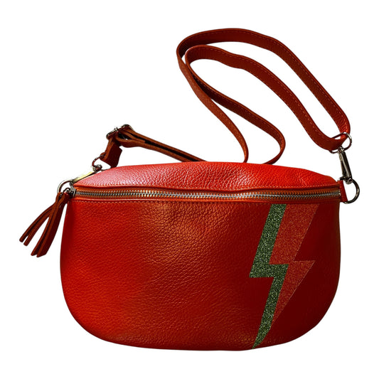 Superhero bum bag - orange, green & orange flash