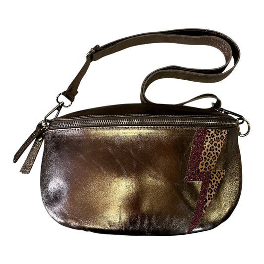 Superhero bum bag - bronze, pink & leopard print flash
