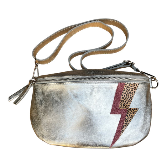 Superhero bum bag - silver, pink & leopard print flash