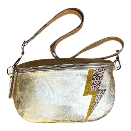 Superhero bum bag - gold, gold & leopard print flash