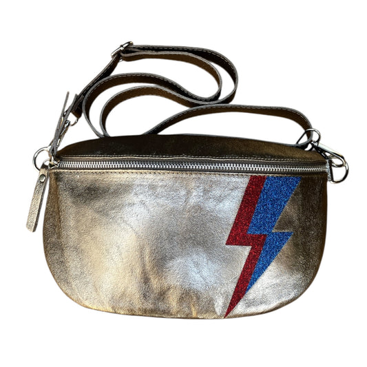 Superhero bum bag - bronze, red & blue flash