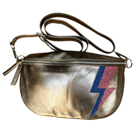 Superhero bum bag - bronze, blue & pink flash