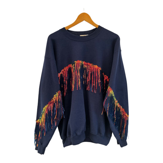 Sequin Fringe Disco Jumper M