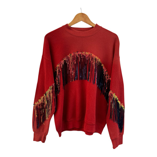 Sequin Fringe Disco Jumper L