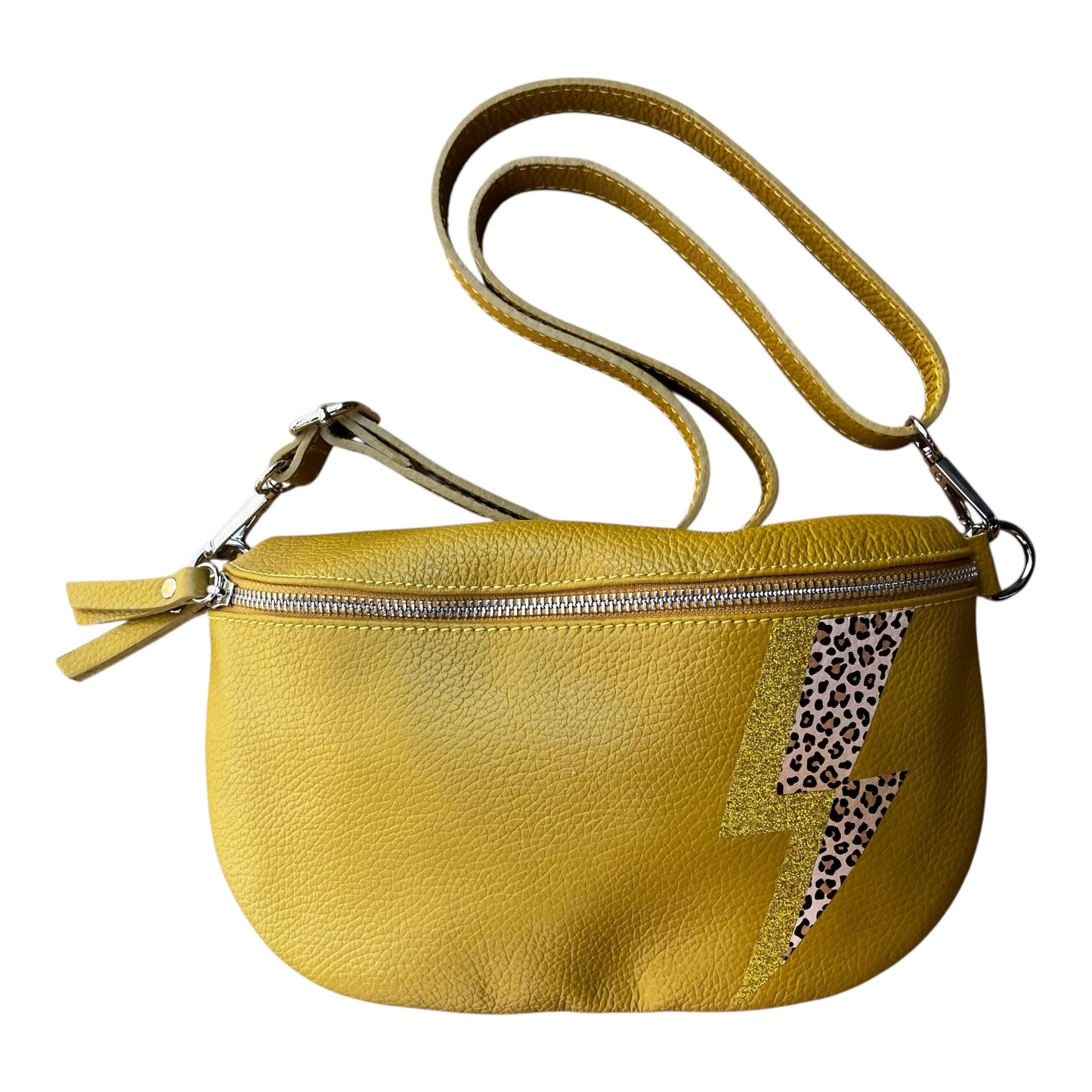 Superhero bum bag - mustard, gold & leopard print flash