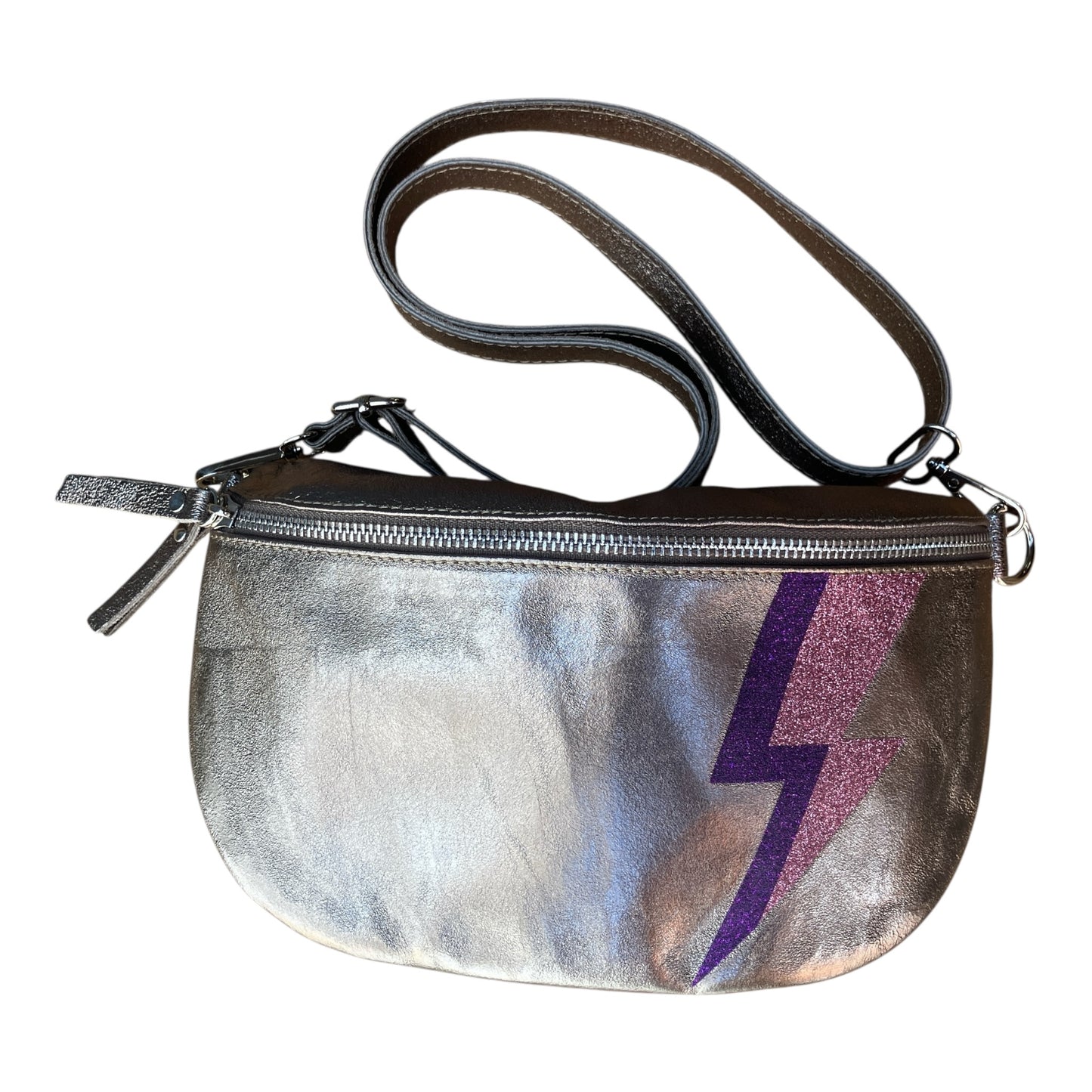Superhero bum bag - bronze, purple & pink flash
