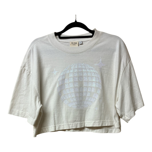 Disco Ball White Cropped Tee S