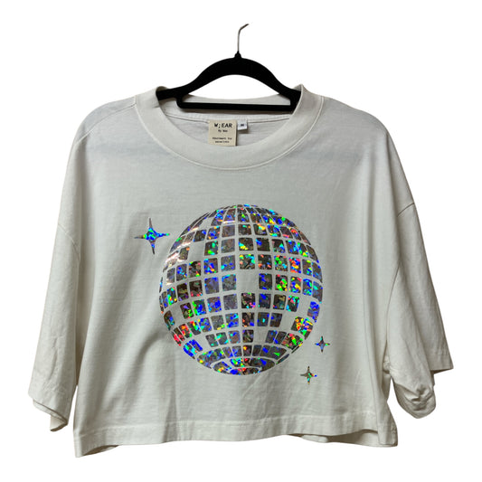 Disco Ball White Cropped Tee M