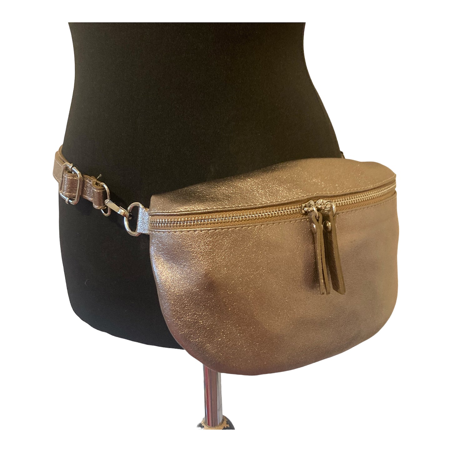 Leather crossbody/ belt bag bronze