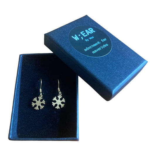 Small brass snowflake danglers