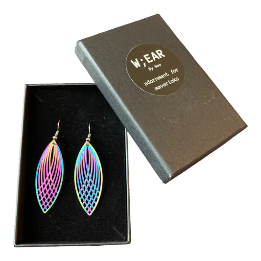 Rainbow lattice earrings