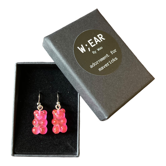 Gummy bear earrings red