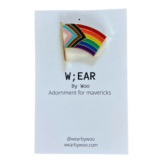 Pride progress curve flag badge