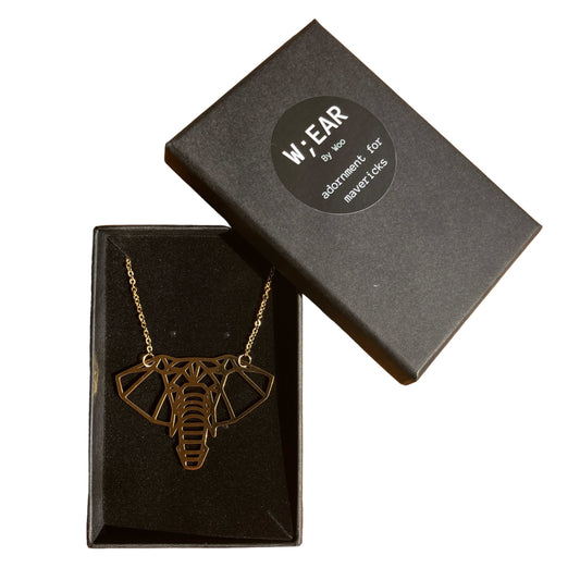 Origami elephant necklace