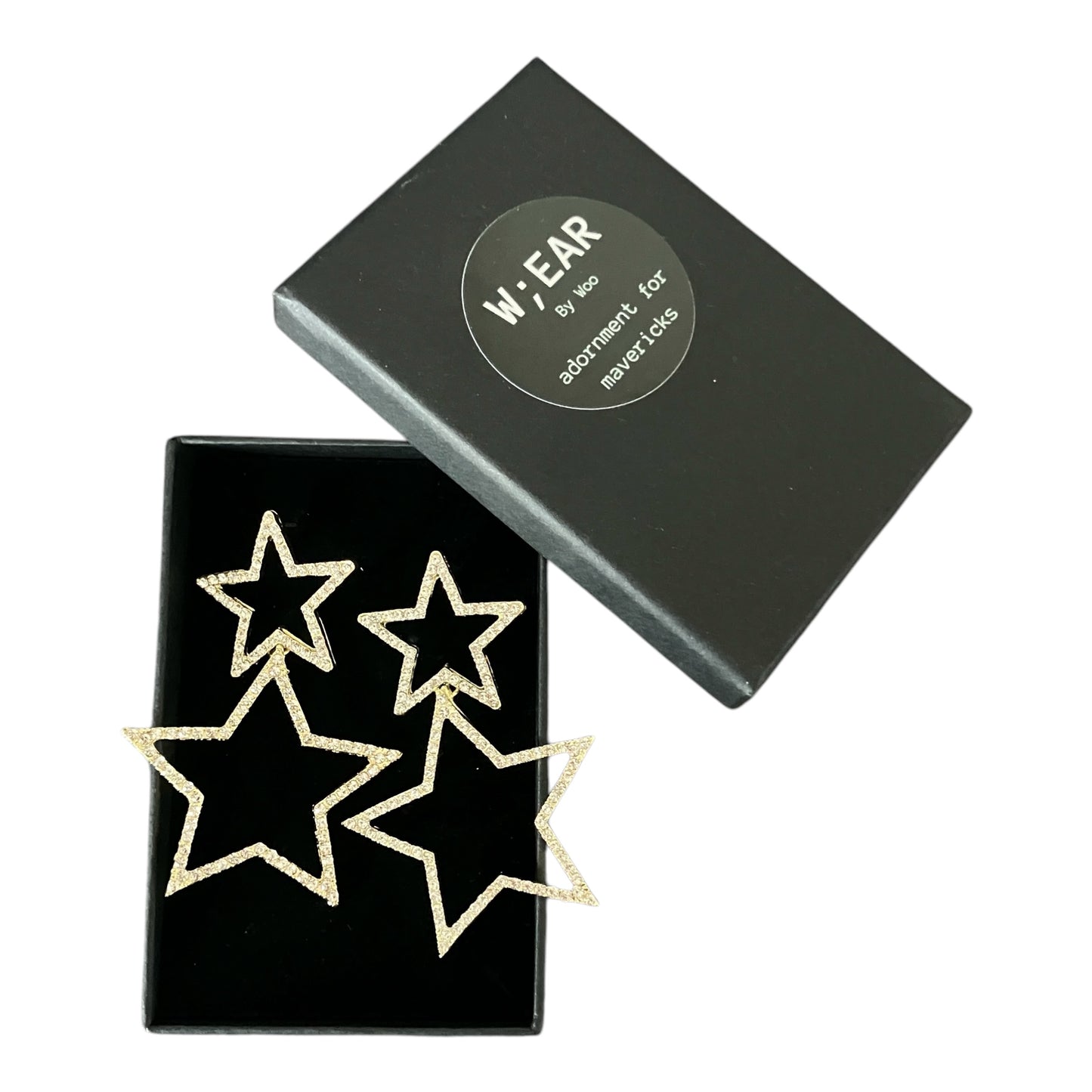 Sparkly double star danglers