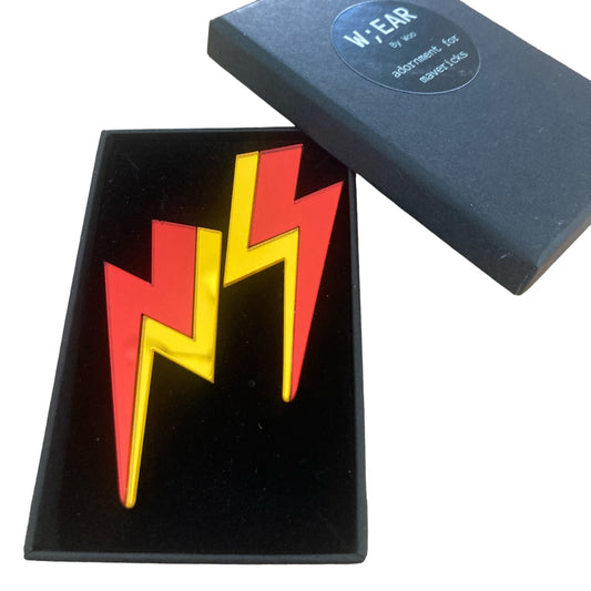 Acrylic lightning stud earrings