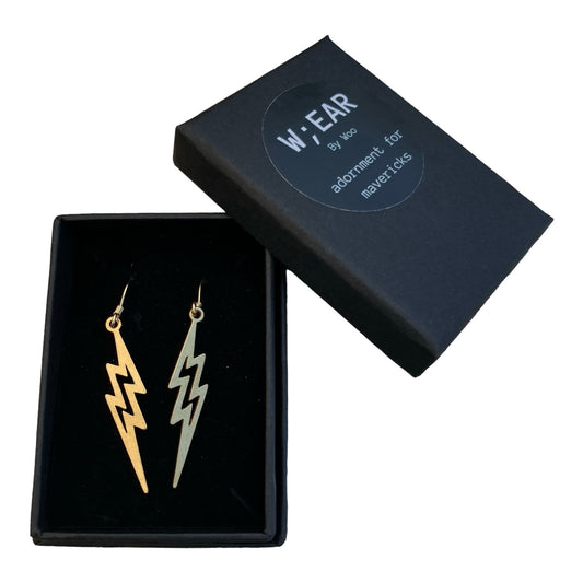 Lightning brass earrings