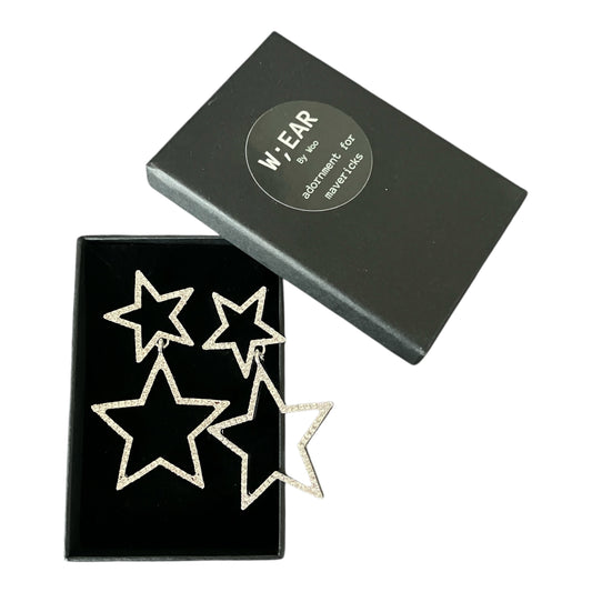 Sparkly double star danglers